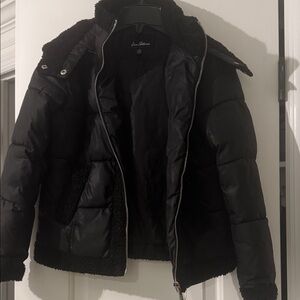 Sam Edelman girls Black Puffer Jacket with Sherpa Lining